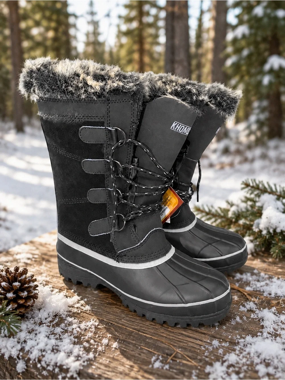 NWT Khombu North Star Winter Snow Boots Black Women’s Size 10